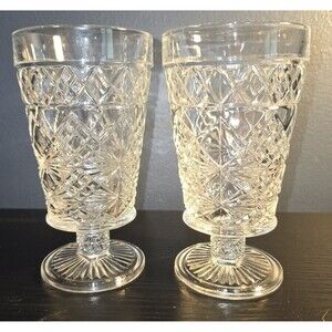 Vintage Hazel Atlas Glass - Big Top Peanut Butter - 5 1/4" Iced Tea Goblet (438)